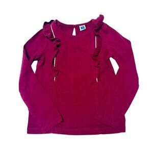 Janie and Jack Gold Trimmed Ruffle Top Size 4